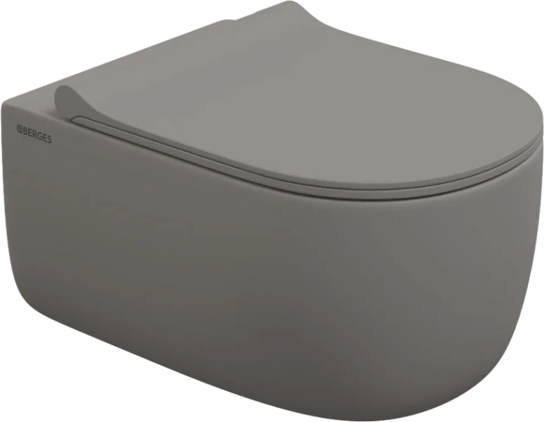 Унитаз подвесной BERGES Ego матовый серый - фото 1