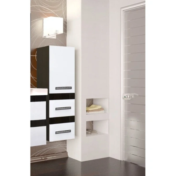 Шкаф-пенал подвесной Style Line Сакура 36 см белый/венге, белые, темно-коричневые, комбинированные - фото 7