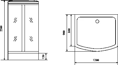 Душевая кабина Timo Standart 120x90 см профиль хром стекло прозрачное - фото 4