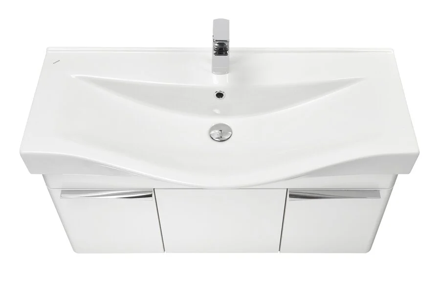 Тумба с раковиной подвесная Акватон Беверли 1A236701BV010 100 см с двумя дверцами и одним ящиком - фото 4