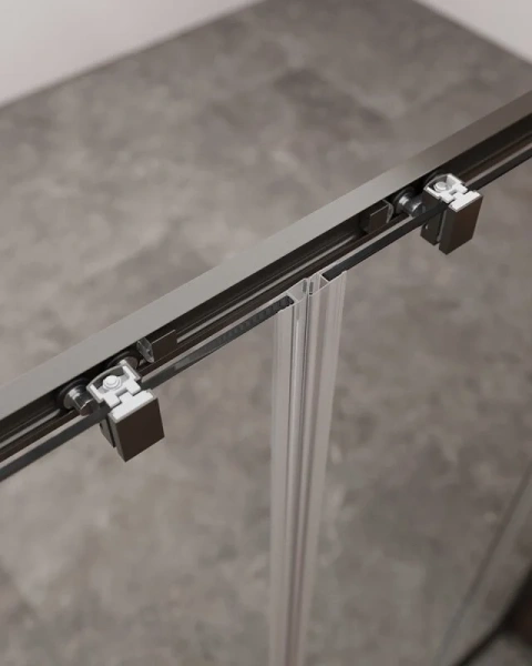 Душевая дверь в нишу Cezares Molveno 170 см стекло прозрачное профиль оружейная сталь, раздвижные - фото 6