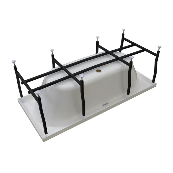 Гидромассажная ванна Радомир Вальс 1-80-2-0-0-195, 200 x 100 см, рама-подставка, фронтальная панель, слив-перелив, гидромассаж Релакс хром КУ 100, датчик уровня воды, массаж спины и ступней, белая index_1 - фото 9