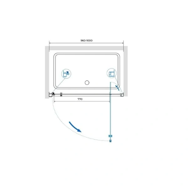 Душевая дверь в нишу RGW Passage PA-105 100 см распашная - фото 2