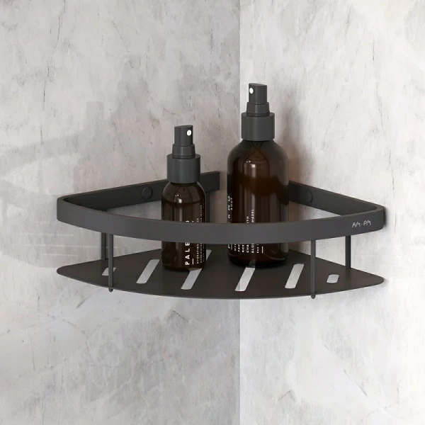 Душевой уголок Am.Pm Gem 80x80 см черный с душевой стойкой - фото 3