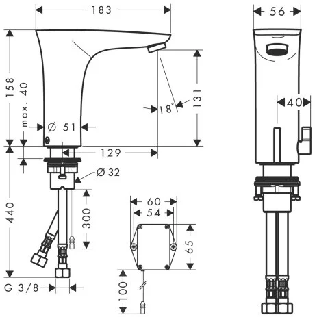 Смеситель для раковины бесконтактный Hansgrohe PuraVida 15170 - фото 4