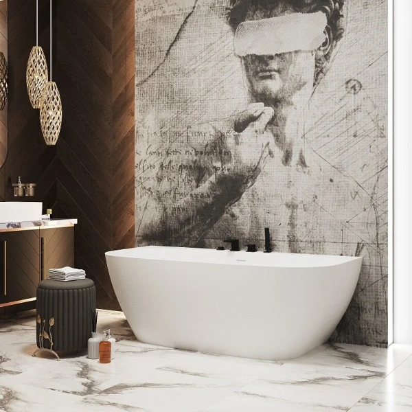 Ванна из искусственного камня Radostone Simona VSMA10000170, 170 x 80 см, белый матовый - фото 4