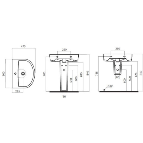 Раковина AM.PM Bliss L 60 см белая - фото 4