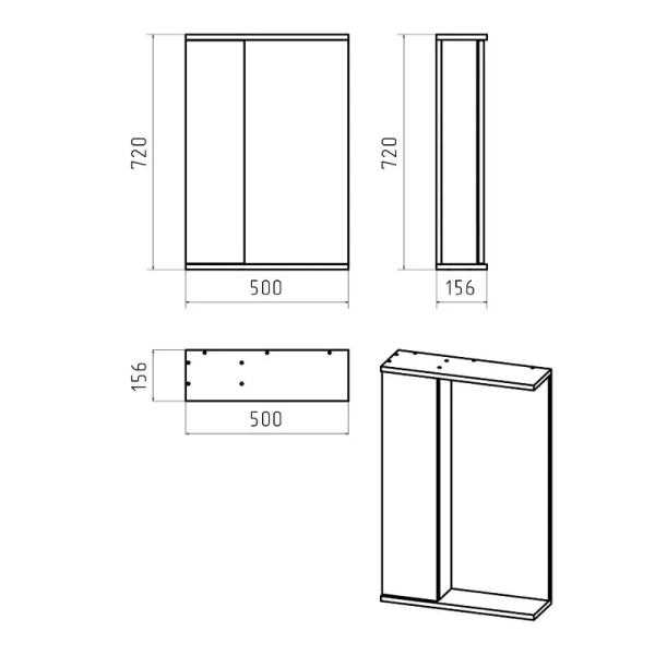 Зеркальный шкаф с подсветкой Misty Лира П-Лир04050-013 50 см ЛДСП, современные, hi-tech - фото 4