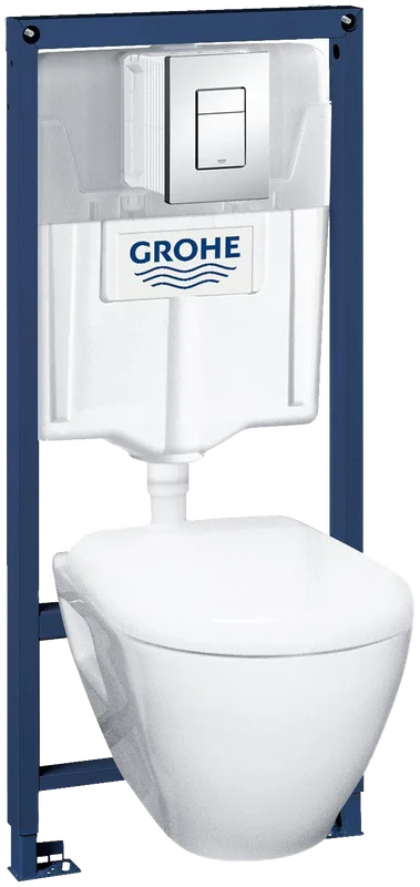 Унитаз с инсталляцией Grohe Solido с сиденьем микролифт - фото 1