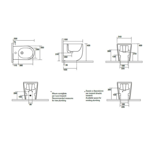 Биде напольное Kerasan Nolita Borgogna Matt - фото 3