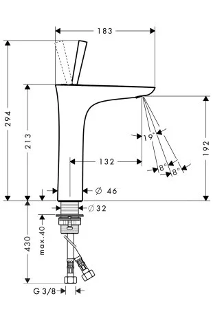 Смеситель для раковины Hansgrohe PuraVida однорычажный 15081400 хром-белый, по запросу - фото 8