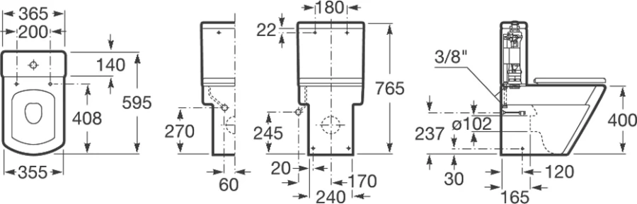 Унитаз компакт Roca Hall 342629000 vario выпуск - фото 4
