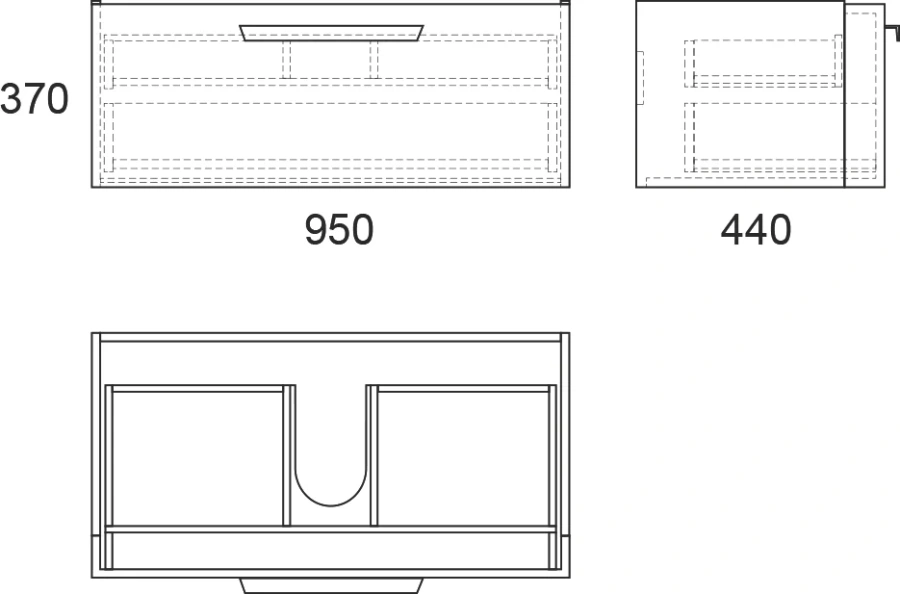 Тумба с раковиной подвесная OWL 1975 Ragnar OW020200 100 см 1 ящик, моноблок - фото 5