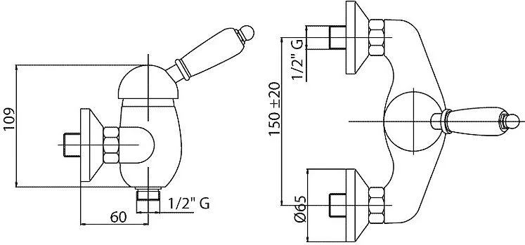 Смеситель для душа Cezares Elite золото 24 карат, ручки металл, для душа - фото 2