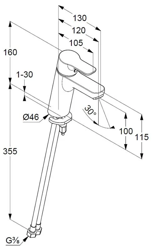 Смеситель для раковины Kludi Pure&Easy белый, для раковины - фото 2