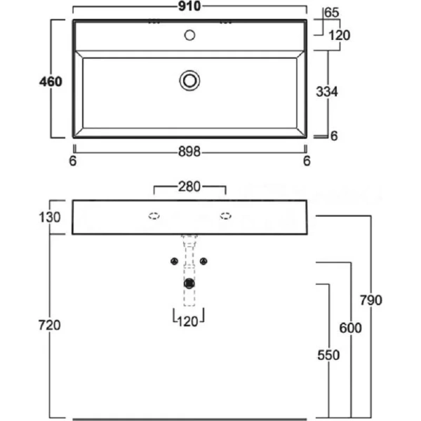 Раковина Simas Agile 90 см белая - фото 2