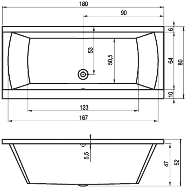 Ванна акриловая Riho Julia 180х80 см белая - фото 3