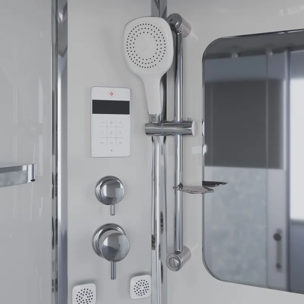 Душевая кабина Niagara Ultra 90х90 см с гидромассажем, угловые, недорогие, для дачи, с гидромассажем, c тропическим душем, с вентиляцией, с крышей, с радио - фото 5