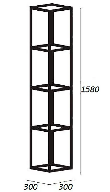 Полка для ванны Cezares CADRO-30/30/160-4C-SO-MET-ST металлическая - фото 2