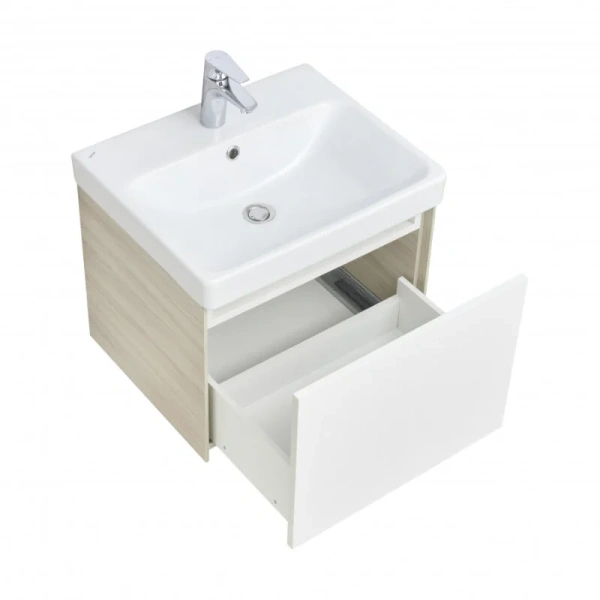 Тумба с раковиной подвесная Акватон Асти 1A263101AXD70 55 см с выдвижным ящиком, комбинированная - фото 7