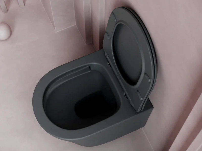 Унитаз подвесной Ceramica Nova Balearica темный антрацит, без бачка, со скрытым бачком - фото 4