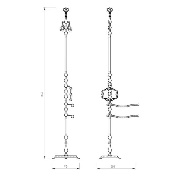 Вешалка для ванной Migliore Elisabetta бронза - фото 2