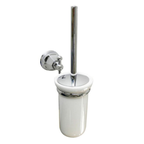 Ёршик для ванной, белая керамика, фурнитура тосканская латунь, Nicolazzi Teide - фото 1