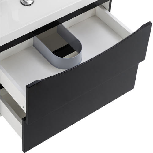 Тумба под раковину подвесная BelBagno Marino 60 см с двумя выкатными ящиками, nero lucido, комплект (набор) - фото 8