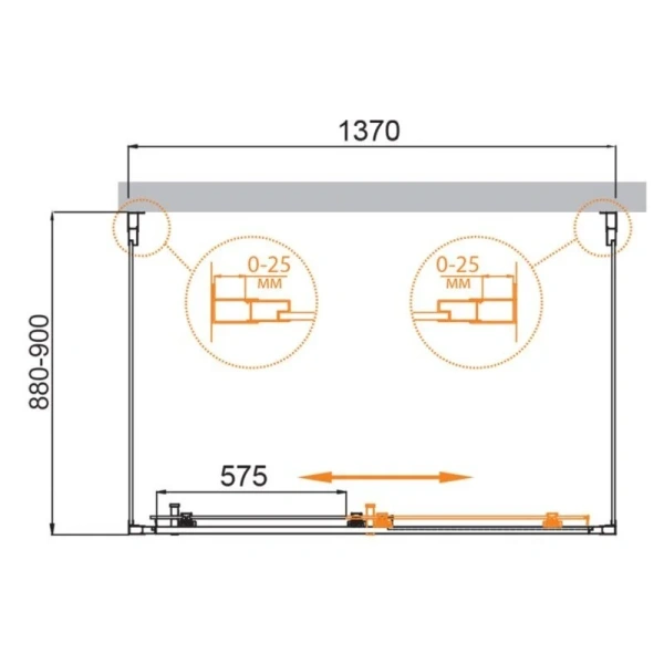 Душевой уголок Cezares Molveno 140х90 см прозрачное стекло - фото 2