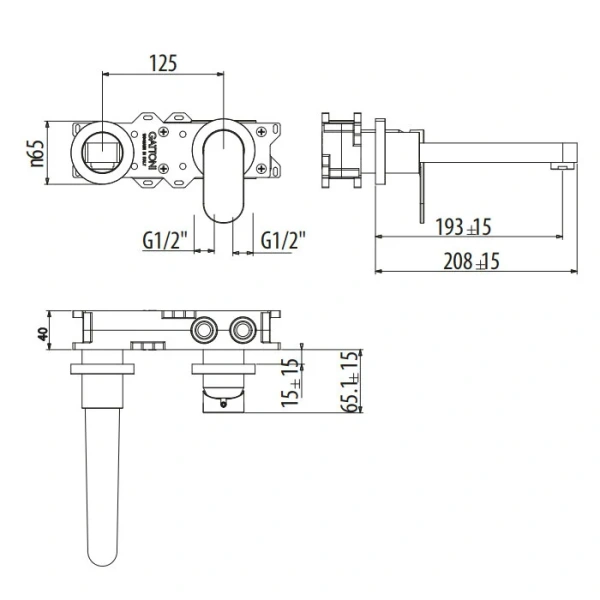 Смеситель для раковины Gattoni H2Omix7000 хром, для раковины - фото 2
