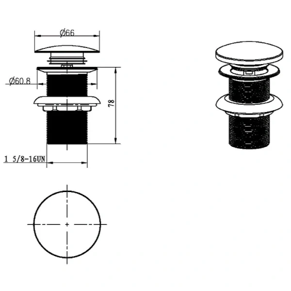 Донный клапан Boheme графит глянцевый - фото 4