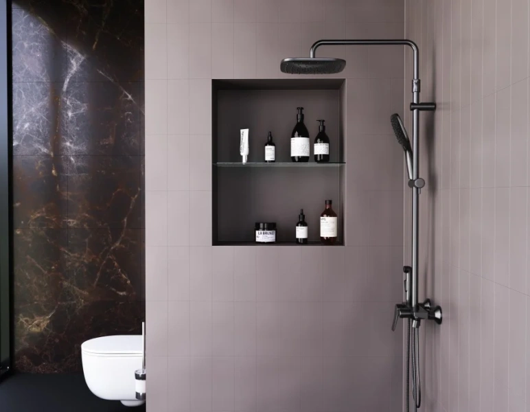 Душевая стойка Damixa Apollo черная, с гигиеническим душем - фото 3