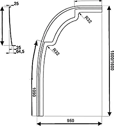 Панель, цвет белый, Ravak Rosa 95 160 R CZ58100A00, в наличии index_1 - фото 4