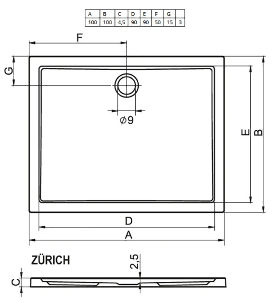 Душевой поддон акриловый белый Riho Zurich 260 100x100 см, низкие до 15 см - фото 2