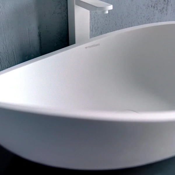 Раковина Montebianco Onda 60 см белая матовая, из камня - фото 7