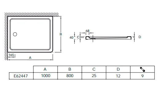 Душевой поддон Jacob Delafon Flight 100x80 см с антискользящим покрытием белый - фото 2