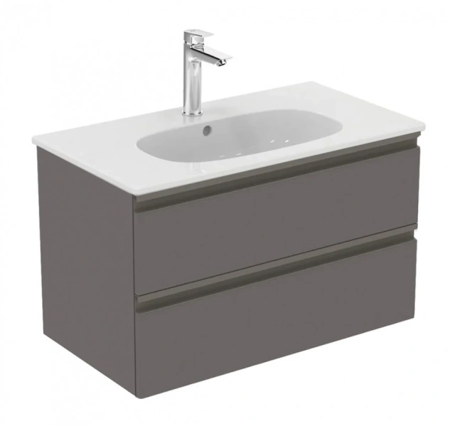 Тумба с раковиной подвесная Ideal Standard Tesi T0051 80 см с 2-мя ящиками