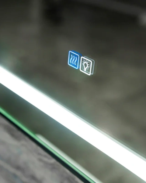 Зеркало с подсветкой BelBagno Kraft 70 см с подогревом черное, с подсветкой - фото 8