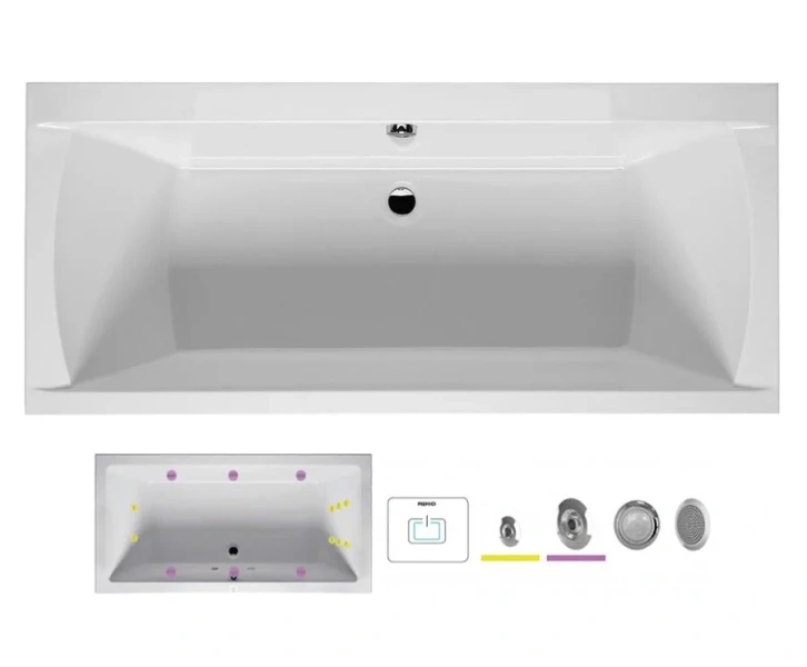 Ванна гидромассажная Riho Julia 160 x 70 см, FLOW - фото 1