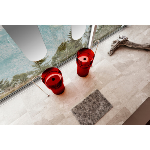 Раковина напольная Abber Kristall 45 см красная, напольные, свободностоящие - фото 3