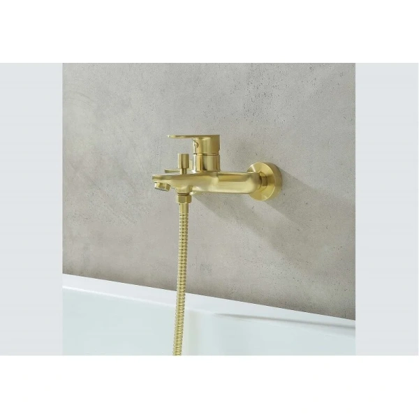 Смеситель для ванны Акватек Ника золото шлифованное, настенные - фото 6