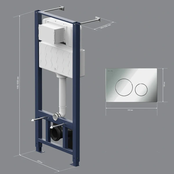 Инсталляция для унитаза Am.Pm Pro с клавишей хром глянцевый - фото 3