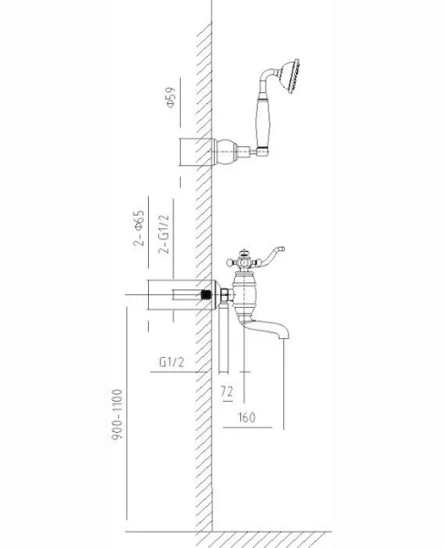 Смеситель для ванны Timo Lina 7034 - фото 2