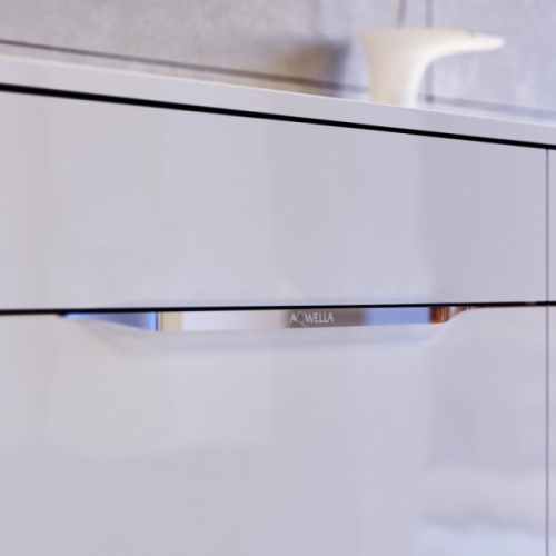 Тумба под раковину подвесная Aqwella Malaga 120 см белая, моноблок, с двойной раковиной - фото 5