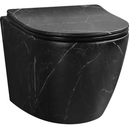 Унитаз подвесной Ceruttispa Sella черный мрамор - фото 1