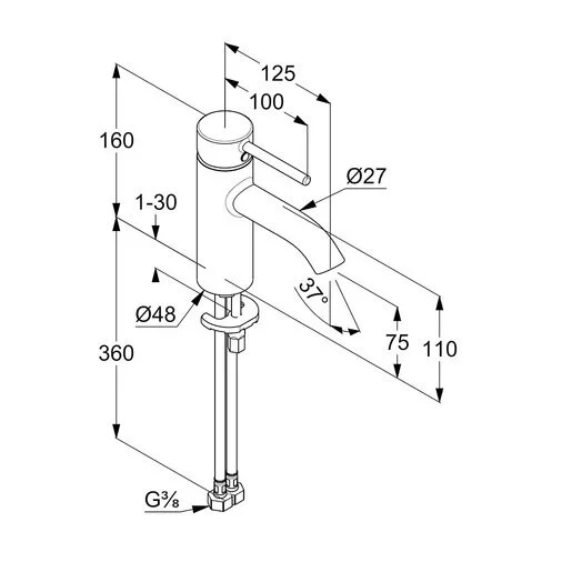 Смеситель для раковины Kludi Bozz хром, для раковины - фото 2