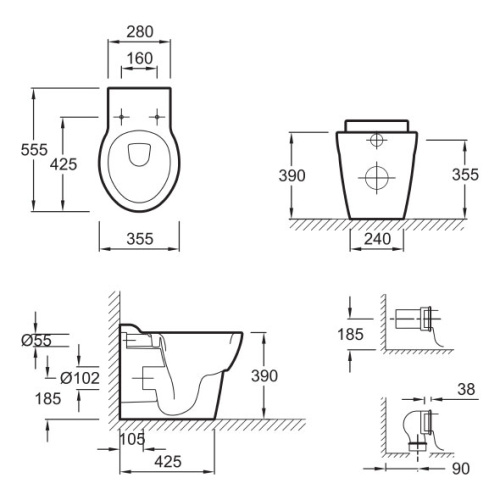 Унитаз напольный Jacob Delafon Ove белый, без бачка - фото 2