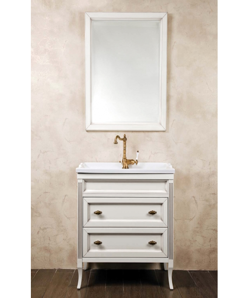 Тумба под раковину, цвет белый с патиной матовый, фурнитура бронза, La Beaute Vivien, по запросу - фото 2