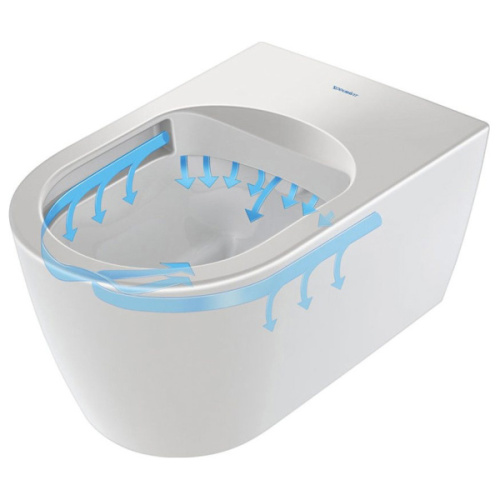 Унитаз подвесной Duravit ME by Starck с антибактериальным покрытием, безободковые, с антивсплеском - фото 5