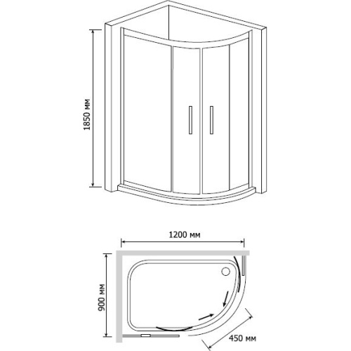 Душевой уголок RGW Classik CL-61 120x90 см стекло шиншилла - фото 2